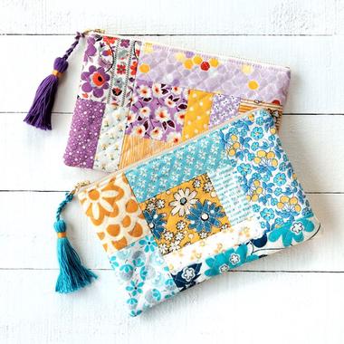 mini quilted zipper pouch {a free tutorial}