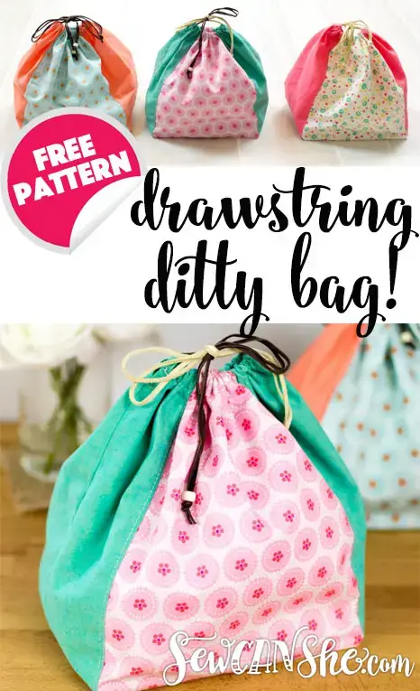 How to Make a Drawstring Laundry Bag; A Fat Quarter Project