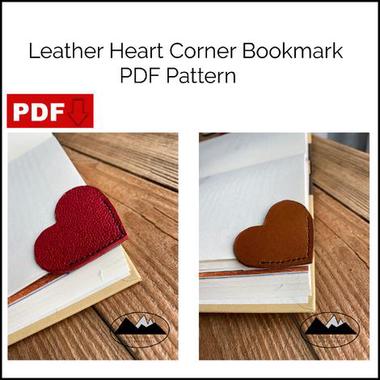 Cascading Hearts Leather Book Marker Leather Book Mark Heart