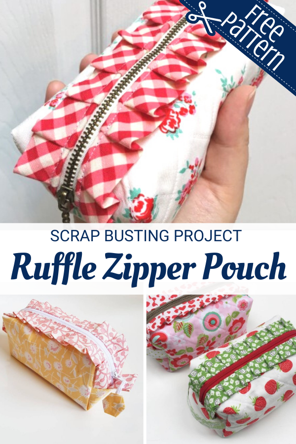 Free Ruffle Zipper Pouch Sewing Tutorial