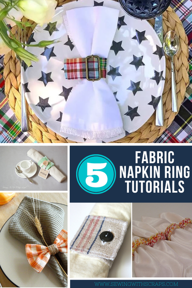 Easy to sew napkin rings-scrappy napkin rings-DIY napkin rings