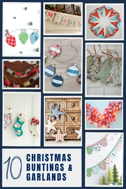 10 fabric Christmas garlands