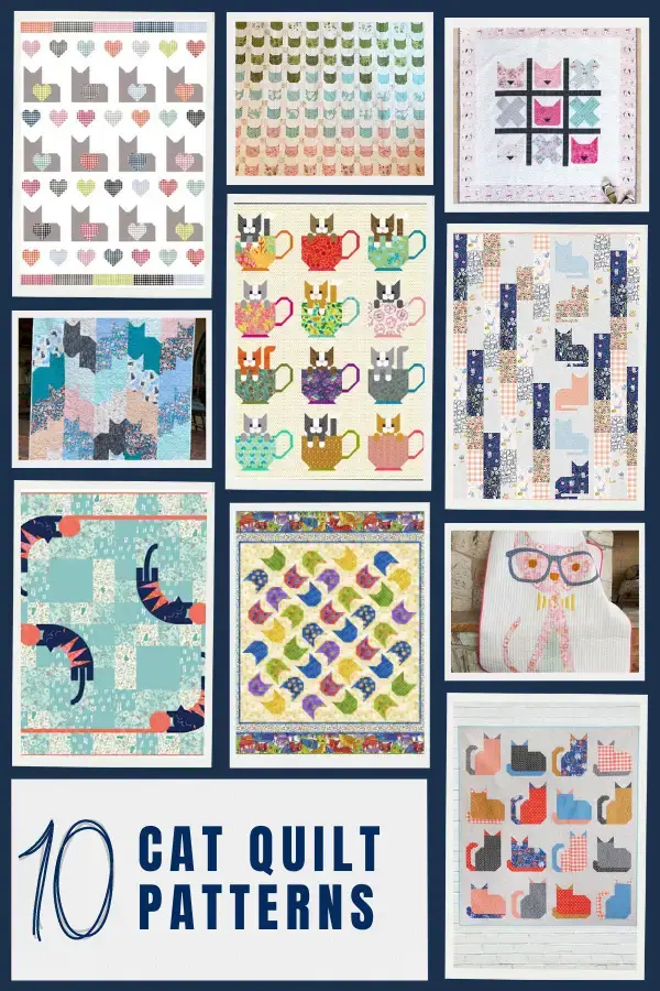 10 Cat Quilt Sewing Patterns